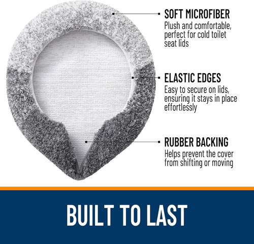 Soft Microfiber Bathroom Toilet Lid Cover, Machine Washable Seat Covers, 17.5X15 - Picture 3 of 12