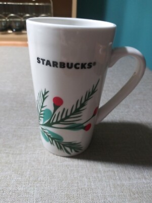 Starbucks Christmas Holiday 2020 Tall Ceramic Mug Cup Holly Red Berry Pine  14oz | eBay