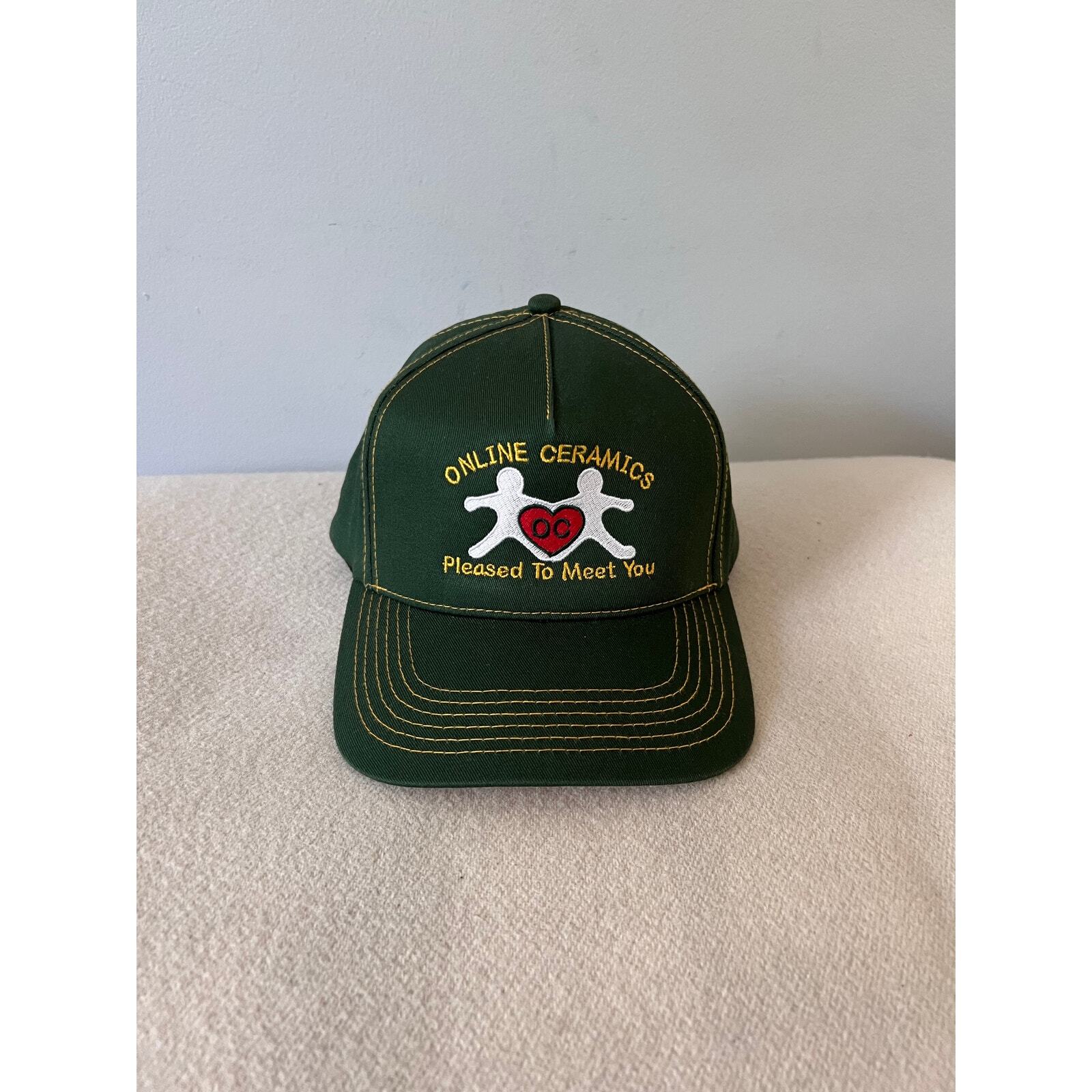 Online Ceramics Pleased To Meet You Green Baseball Cap - Brand New-image