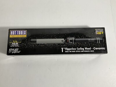HOT TOOLS Professional Ceramic 1  Flipperless Curling Iron/Wand New