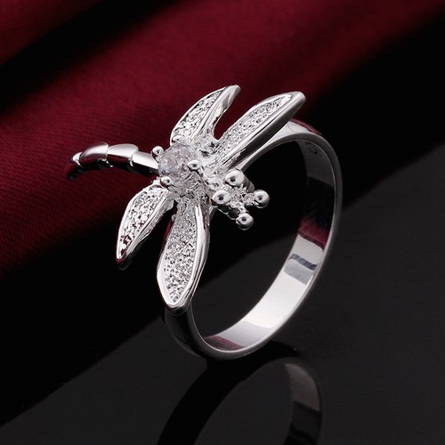 925 Sterling Silver Butterfly Dragonfly Ring Size 8 B5 - 第 3/9 張圖片