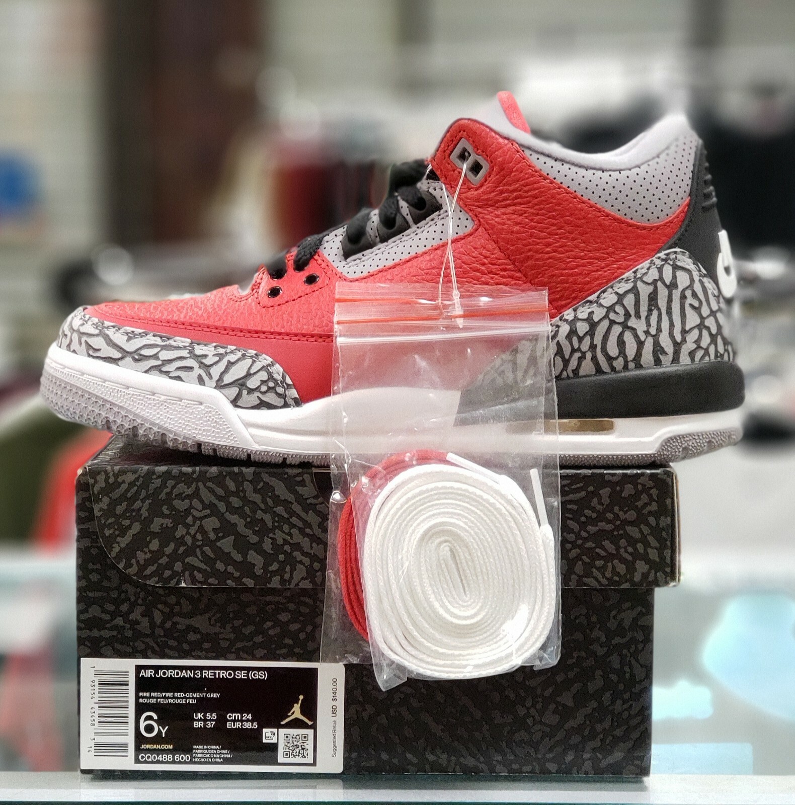 jordan 3 red cement gs