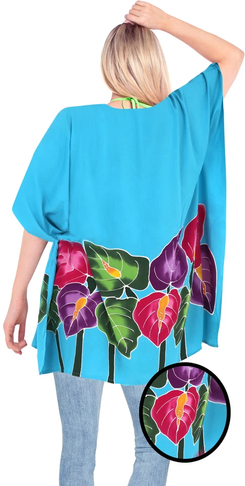 LA LEELA Women's Mini Maternity Swimwear Swimsuit Cover Ups US 10-18 Blue_J28 - Image 2 of 3