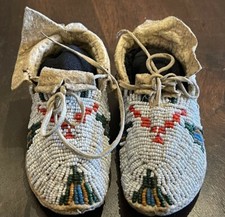 Late 19th Century Cheyenne Beaded Child's Moccasins