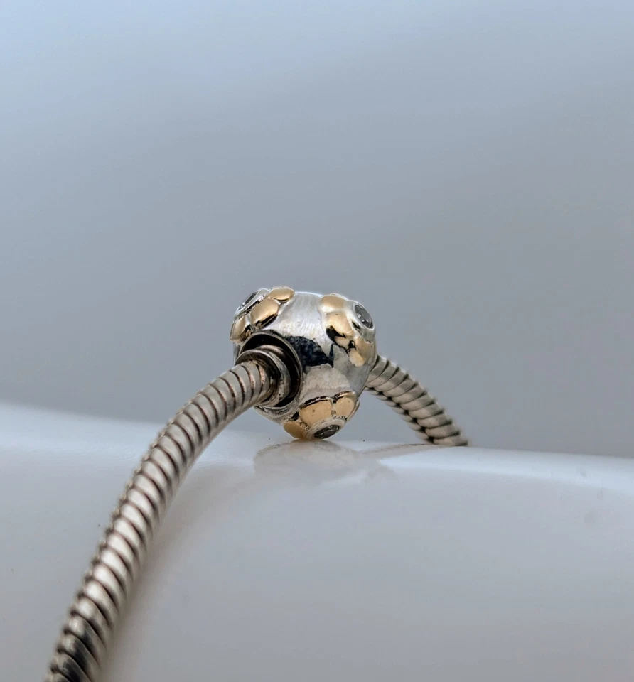 Pandora Raised Flower Charm Armband 925 ALE-14k Gold  für Pandora Armbänder #440 - Bild 2 von 4