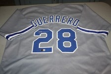 LOS ANGELES DODGERS PEDRO GUERRERO #28 SIGNED ROAD GRAY CUSTOM JERSEY BECKETT