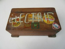 Artisan made vintage characterful small wooden workshop tool box display prop