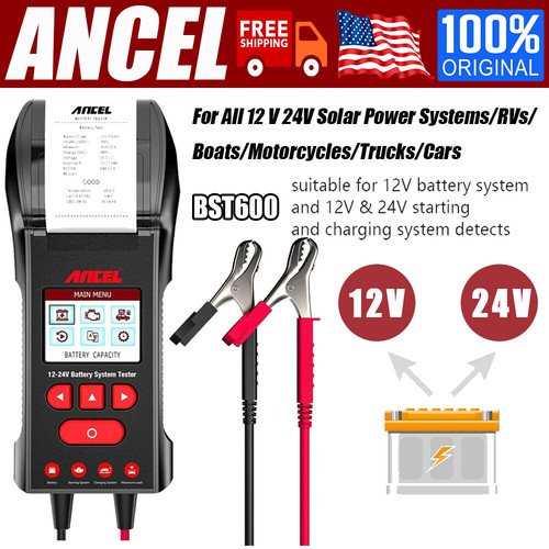 ANCEL BST600 Car Battery Load Tester 12V&24V Charging System Analyze Tester Tool - Bild 1 von 9
