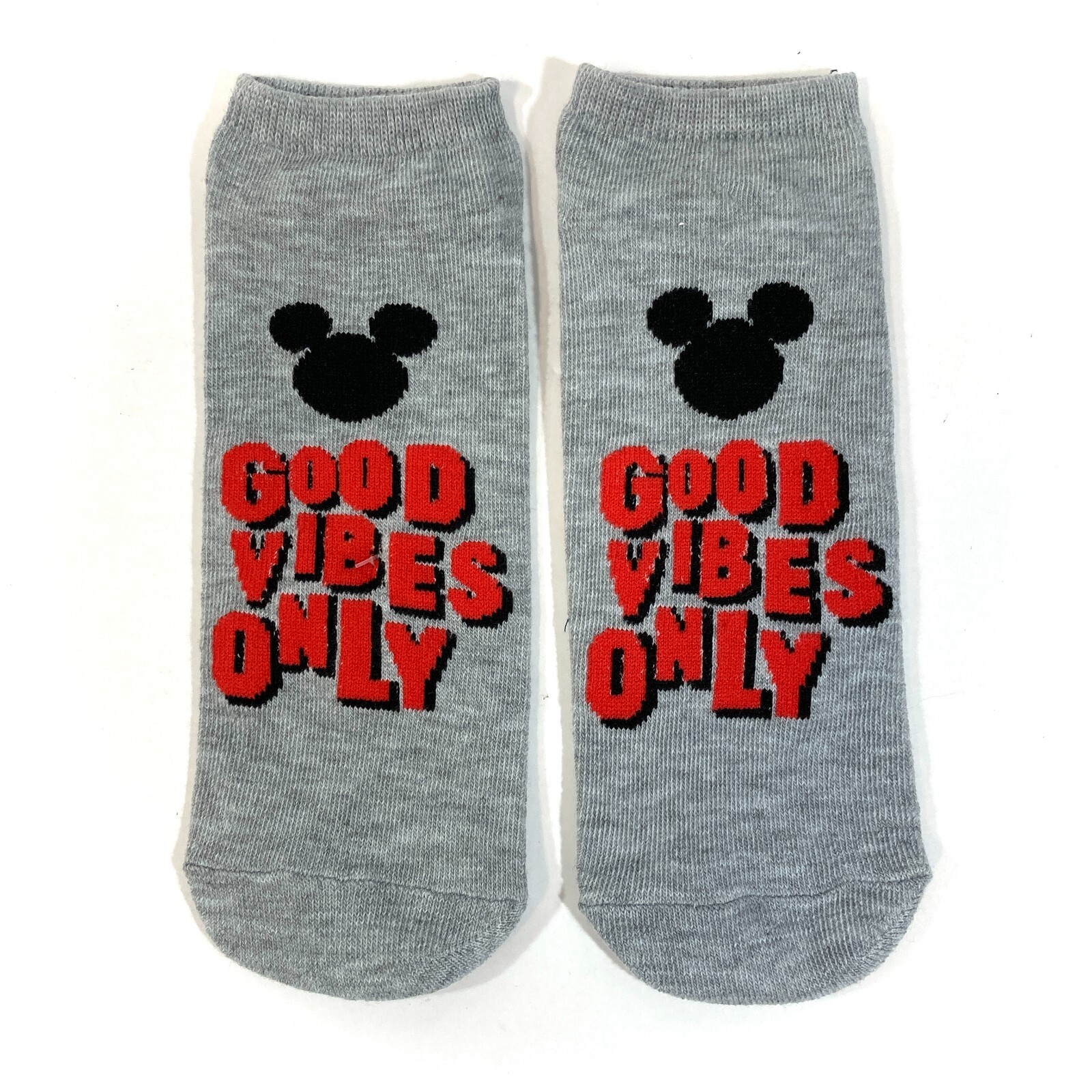 SAOLA CALZINI DONNA ORECCHIE DI TOPOLINO TAGLIO BASSO no show caviglia disney buone vibrazioni solo grigio