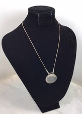 SILPADA Sterling Silver Hammered Oval Disc Pendant Necklace