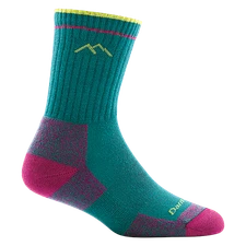 USA Darn Tough 1929 Teal Hiker Micro Crew Coolmax Midweight Sock Womens S M L