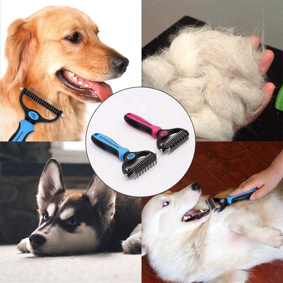 Pet Cat Dog Hair Fur Shedding Trimmer Grooming Dematting Rake Comb