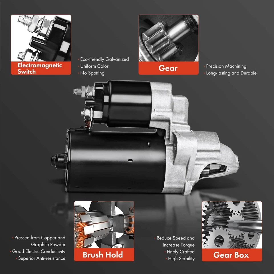 Motor De Arranque Para Audi A4 2001-2005 A6 1998-2004 Volkswagen 1.4kW 12 Voltios CW 9T Foto 4 de 4