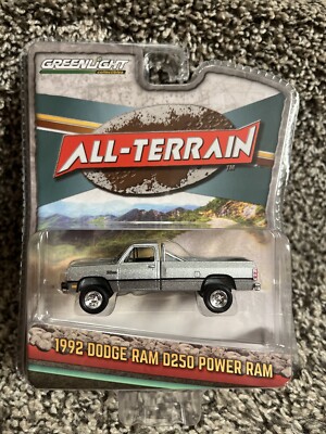 1:64 Greenlight 1992 Dodge Ram D-250 Power Ram Silver Diecast NEW