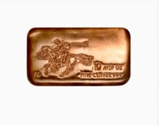 2x 10 oz Pony Copper Bars .999 Fine Bullion Ingot Stackable Bar USA Minted