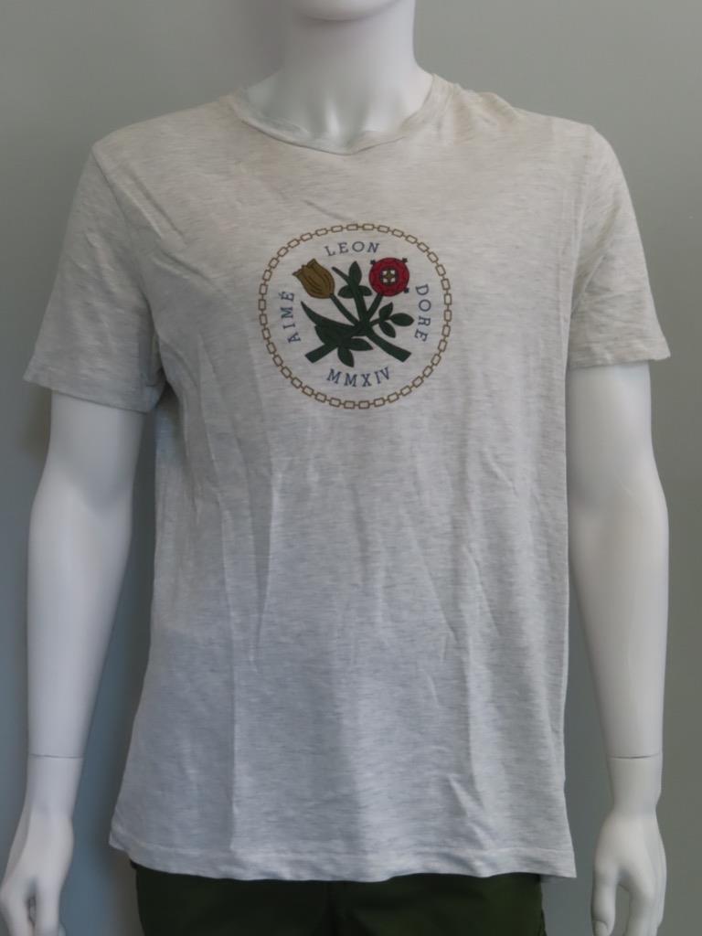 Aime Leon Dore Gray Short Sleeve Logo Printed Relaxed Fit Mens T  