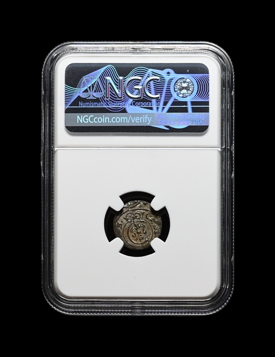 LIVONIA. 1653, Schilling, Silver - NGC MS63 - Christina, Solidus