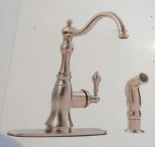 ULTRA SINGLE HANDLE KITCHEN FAUCET W SPRAYER UF11243 DESIGNER STAINLESS STEEL