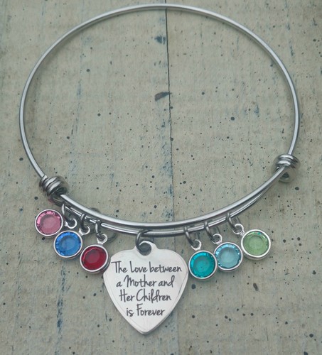 Mother's birthstone Bracelet Mom Gift 