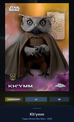 Kh ymm - Debut Gold 50cc Legendary Star Wars Card Trader Topps Chrome 2025