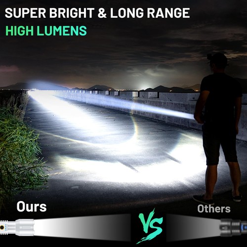Laser Flashlights 5000.000 High Lumens Rechargeable, Super Bright LED Flashli... - Picture 2 of 6