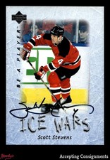 1995-96 Be A Player Autographs #S219 Scott Stevens ON CARD AUTO