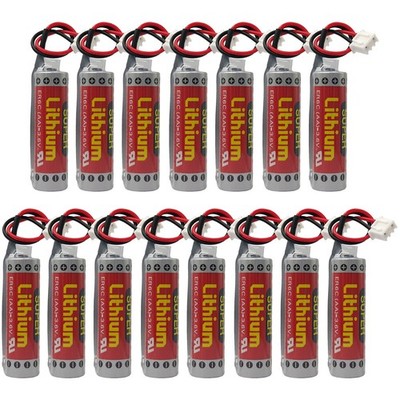 (15-Pack) ER6C AA PLC Battery 1800mAh 3.6V for FX F2-40BL FX1N PLC with Plug