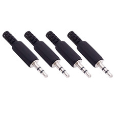 4 Pack 3.5Mm Replacement Repair Plug Jack TRS 3 Pole Stereo Male Plug 1/8" 3.5Mm