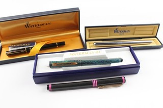 Waterman Fountain Pens Writing Inc Vintage Hemisphere Laureat Boxed Etc x4