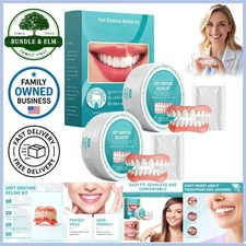 Denture Set Silicone 2 Pcs Instant Smile Replacement Waterproof Comfortable