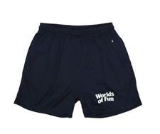 Badger Sport Worlds Of Fun Shorts Mens XL Blue Athletic 7 Inseam Running Gym