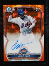 2023 Bowman Sapphire Edition Chrome Prospects Orange 5/25 Jesus Baez Auto 7ej