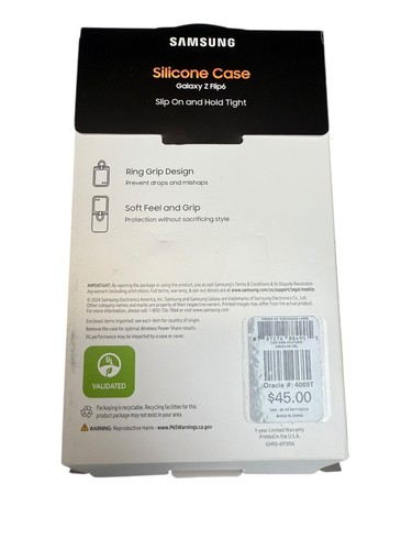 Samsung Silicone Cover Case with Ring for Samsung Galaxy Z Flip6 Genuine OEM New - Picture 2 of 2
