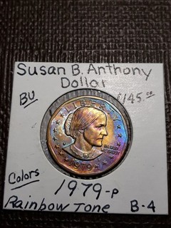 Rainbow Tone Gold/Purple Colors 1979 Susan B. Anthony Dollar BU Lot B 4