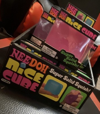 NeeDoh Nice Cube Super Solid Squish Squeeze Toy, Pink, Purple, or Blue