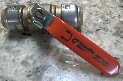SharkBite Max UR22185 3/4" x 3/4" Ball Valve, Push-To-Connect Design