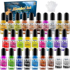 Alcohol Ink Set - 28 Bottles Vivid Colors High Concentration Metallic Alcohol...