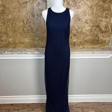 NWT Lauren Ralph Lauren Zakaria Studs Maxi Dress Size 10 Evening Navy Blue $395