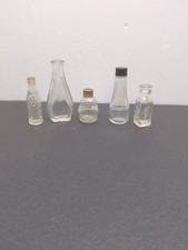 Lote de 6 botellas miniatura vintage sin astillas originales antiguas 2 con tapas