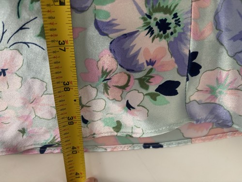 Jones New York Silky Green Pink Purple Floral Long Slip Dress Size Small - Picture 13 of 15