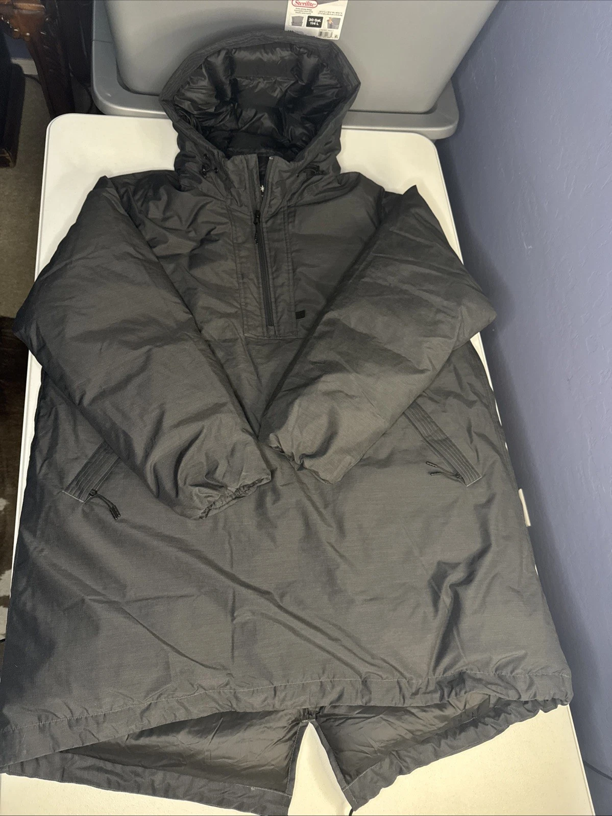 Snow Peak Japan Hoodie Puffer Down Anorak Jacket US L JK-18AU002 Dark Gray