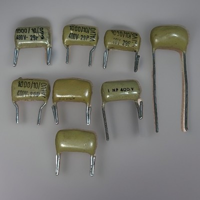 8 Stück - 1nF/1000pF 400V - Mullard Mustard   Valvo - Vintage Audio NOS
