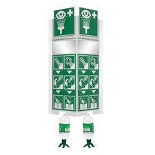 Wand-Augensp&uuml;lstation XXL mit Spiegel und 2 x 1000 ml NaCl Duo, 63 x 94 cm
