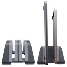 Adjustable Dual Vertical Laptop Stand - Supports 2 Devices Holder, Fit for Al...