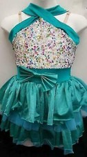 Dance Costume Medium Child Teal Curtain Call E1787 Jazz
