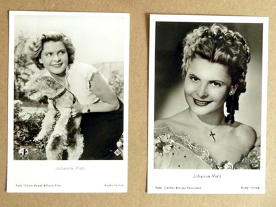 JOHANNA MATZ Rüdel-Verlag 2x Star-Postkarte/Fotokarten Kino Film Retro Postcards
