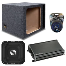 Kicker 15" 49L7X151 Subwoofer 2000W w/ 46CXA12001 Amp & Ported Single Enclosure