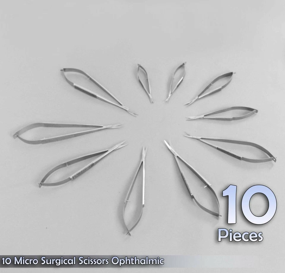 10 Micro Surgical Scissors Ophthalmic & Lab Instruments - Image 3 of 4