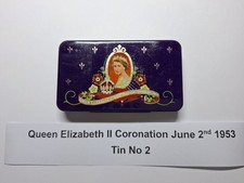 VINTAGE Queen Elizabeth II Coronation Cadbury Chocolate Tin June 2nd 1953 No 2