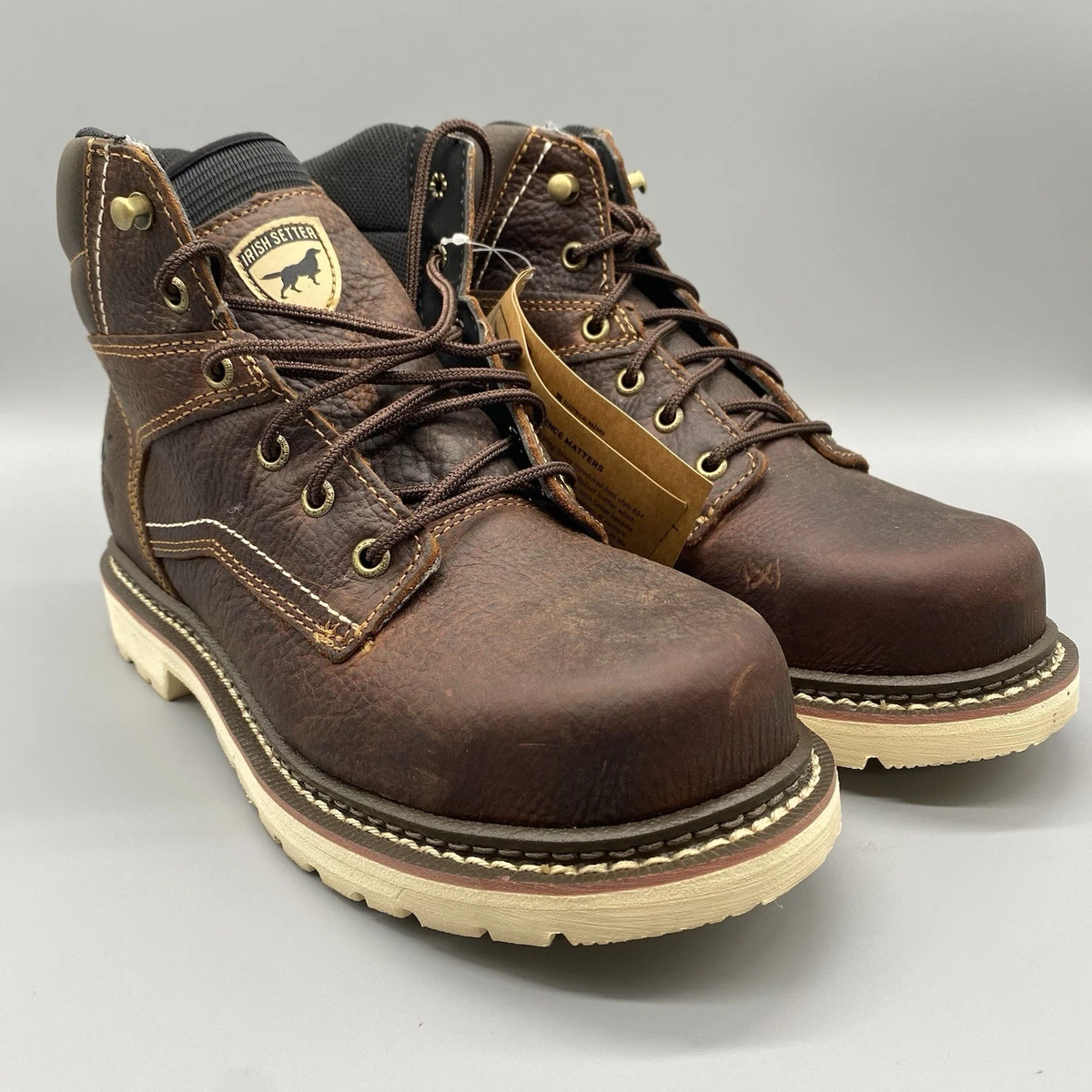 Irish Setter Red Wing Kittson Steel Toe Work Boots Brown Leather Mens Size 14 D 8-Inch Wingshooter Safety Toe Waterproof Work Boots | MJ  main image 3